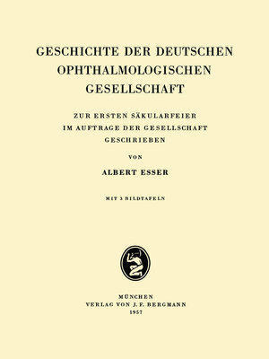 cover image of Geschichte der Deutschen Ophthalmologischen Gesellschaft